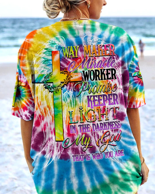 Christianartbag 3D T-Shirt For Women, Promise Keeper Light In The Darkness Tie Dye, Christian Shirt, Faithful Fashion, 3D Printed Shirts for Christian Women - Christian Art Bag