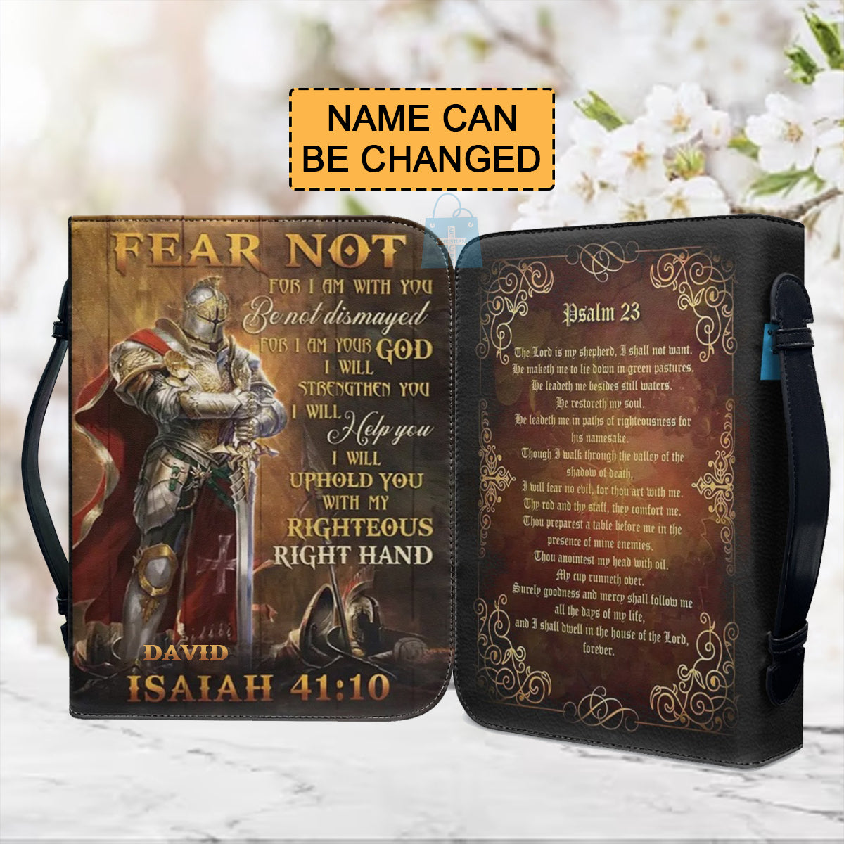 Christianartbag Bible Cover, Fear Not Isaiah 41:10 Personalized Bible Cover Purple, Warrior Bible Cover, Personalized Bible Cover, Christmas Gift, CABBBCV01021023. - Christian Art Bag