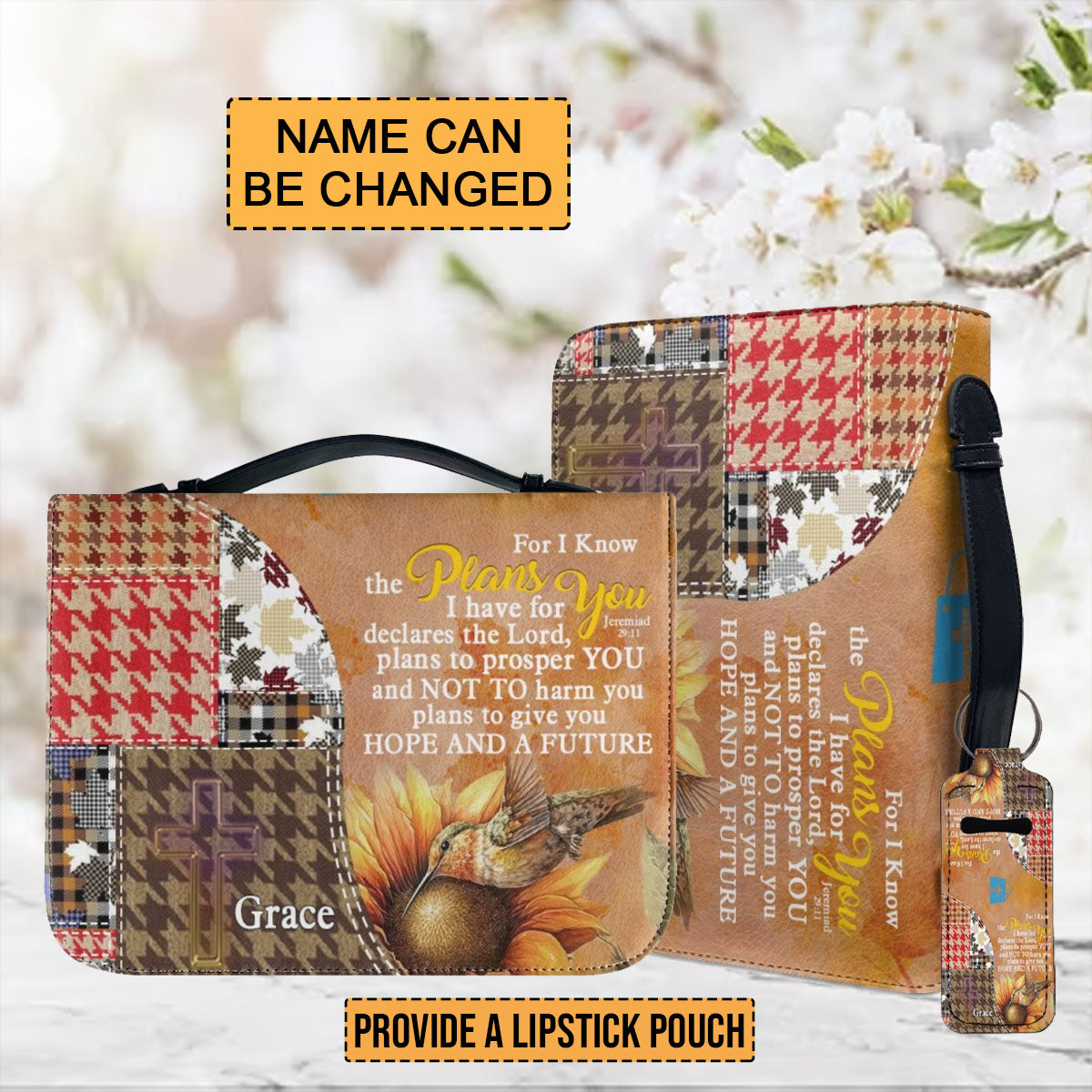 Christianartbag Bible Cover, For I Know The Plans I Have For You Personalized Bible Cover, Personalized Bible Cover, Sunflower Autumn Bible Cover, Christmas Gift, CABBBCV01230823. - Christian Art Bag
