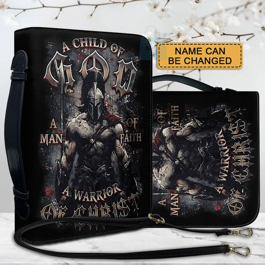 Personalized Bible Cover – A Child Of GOD A Man Of Faith A Warrior Of Christ | Custom Name Option | CHRISTIANARTBAG