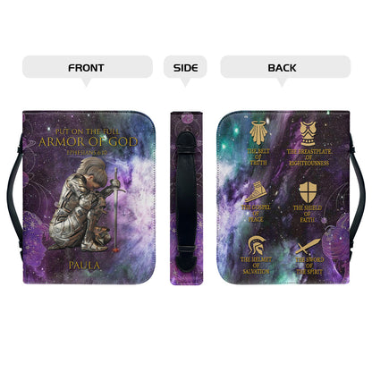 Christianartbag Bible Cover, Put On The Full Armor Of GOD Galaxies Bible Cover, Personalized Bible Cover, Galaxies Warrior Bible Cover, Christian Gifts, CAB01180124. - Christian Art Bag