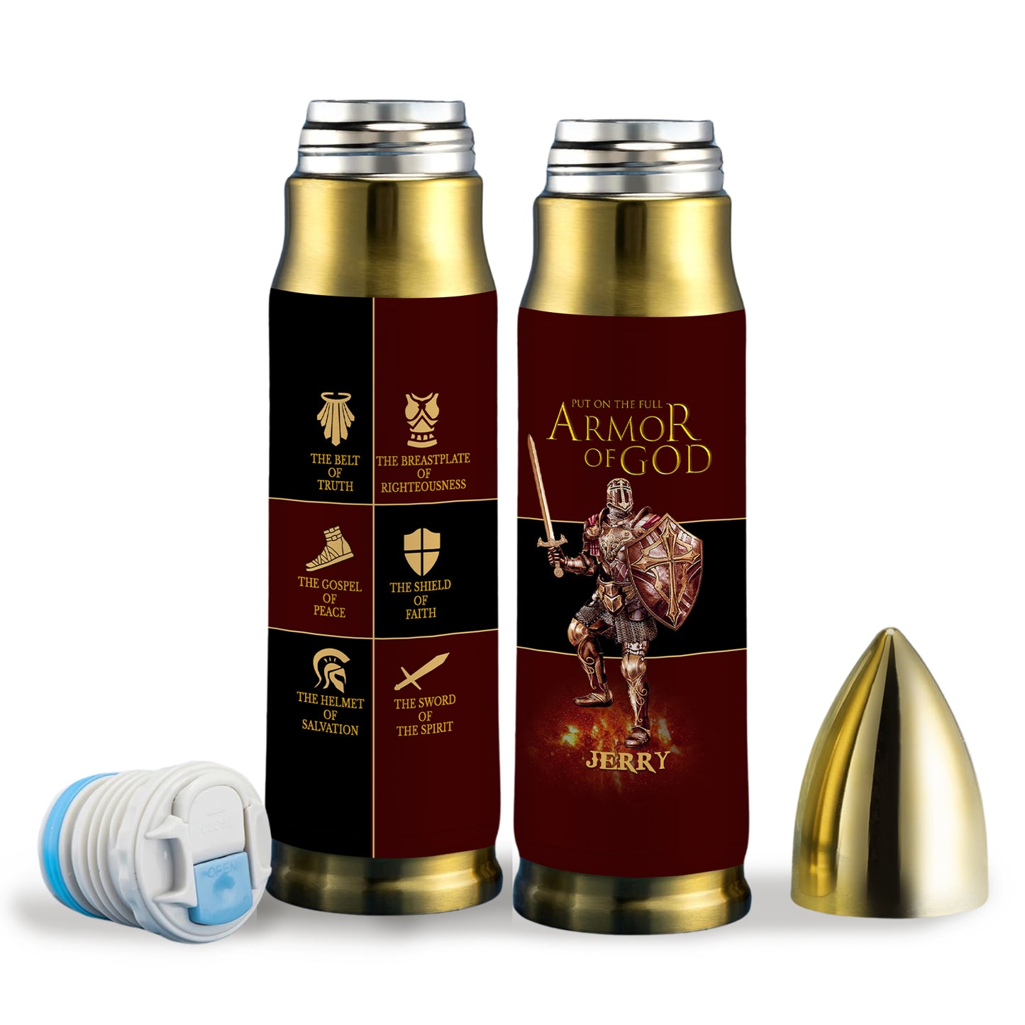 Christianartbag Drinkware, Put On The Full Armor Of God Personalized Tumbler With Handle, Personalized Tumbler With Handle, Tumbler With Handle, Christmas Gift, CAB02280823