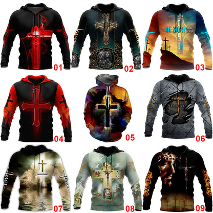 Christianartbag Clothing, Unisex Hoodie Cross and Lion 3D, Christian 3D T-Shirt, Christian 3D Hoodie, Christian 3D Sweater, Personalized Hoodies. - Christian Art Bag