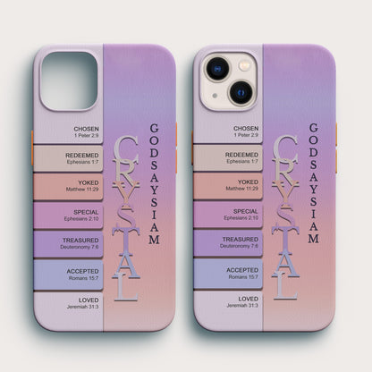 Christianartbag Phone Case, Uncover the sacred meaning of your name, Personalized Phone Case, Christian Phone Case,  Jesus Phone Case,  Bible Verse Phone Case.