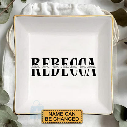 Christianartbag Jewelry Dish - Uncover the sacred meaning of your name - Personalized Jewelry Dish CAB127924