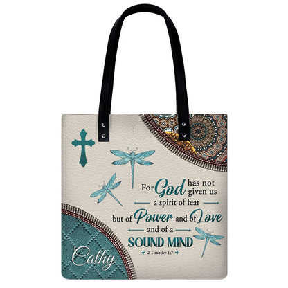 Christianart Designer Handbags, For God Has Not Given Us A Spirit Of Fear 2 Timothy 1 7 Dragonfly Mandala, Personalized Gifts, Gifts for Women. - Christian Art Bag