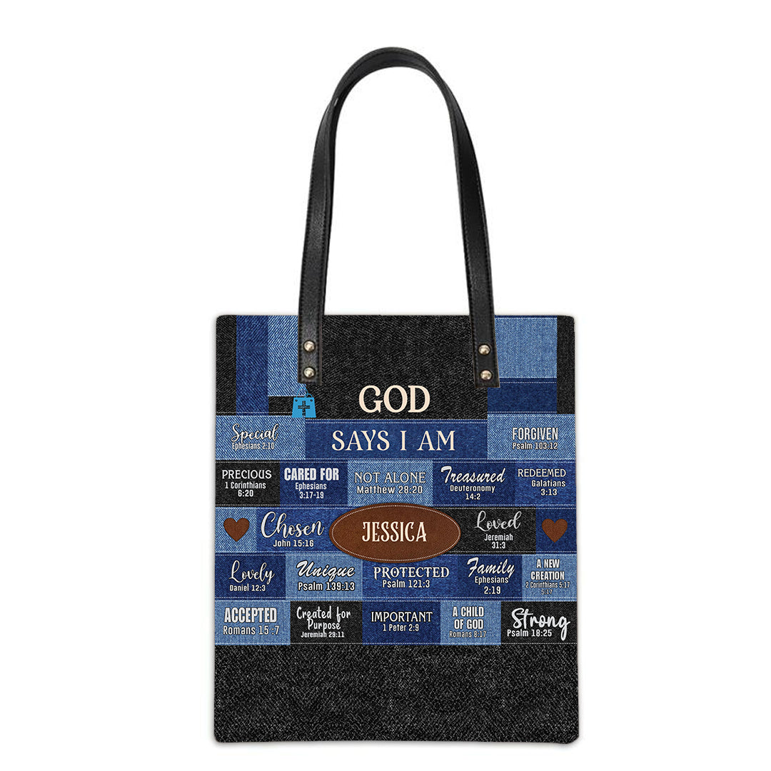 Christianartbag Handbags, God Says I Am Strong Leather Bags, Personalized Bags, Gifts for Women, Christmas Gift, CABLTB01300723.