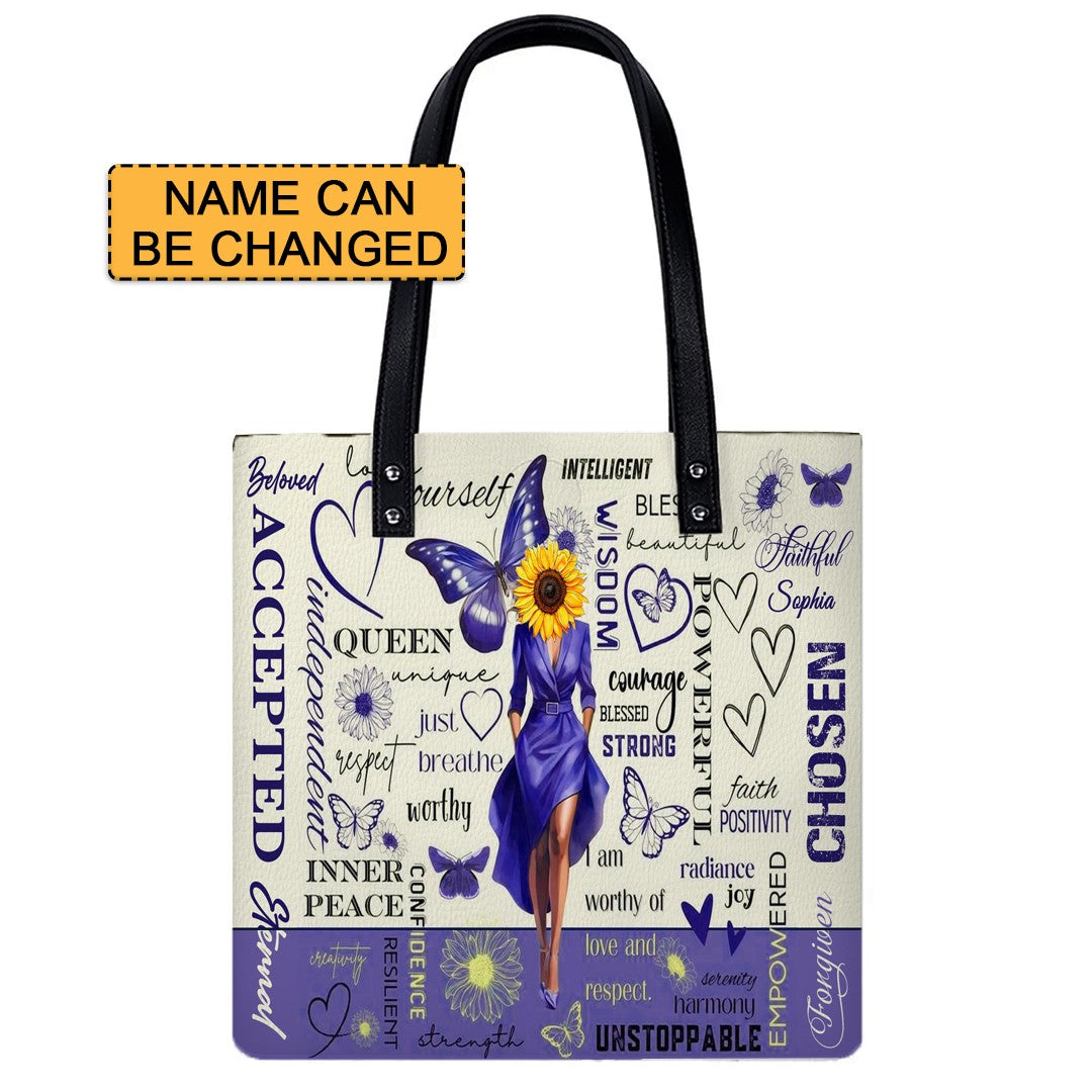 Christianartbag Handbags- GOD Says I Am - Daily Reminders - Personalized Leather Handbag - CABLTB01121824