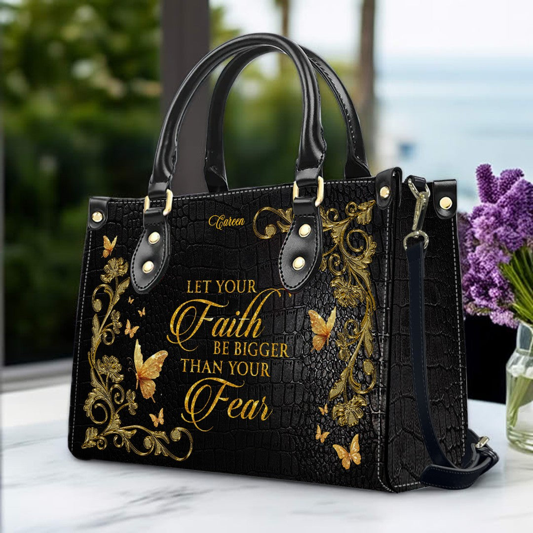 CHRISTIANARTBAG Personalized Leather Handbag - Custom Bible Verse Tote Bag for Christian Women - Religious Cross Body Purse - Mother’s Day Gift CAB141426