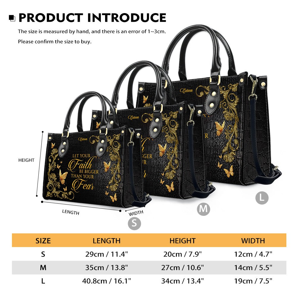 CHRISTIANARTBAG Personalized Leather Handbag - Custom Bible Verse Tote Bag for Christian Women - Religious Cross Body Purse - Mother’s Day Gift CAB141426