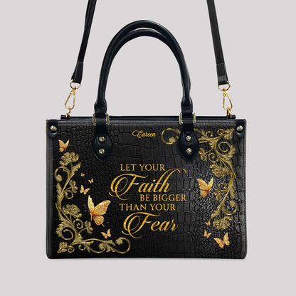 CHRISTIANARTBAG Personalized Leather Handbag - Custom Bible Verse Tote Bag for Christian Women - Religious Cross Body Purse - Mother’s Day Gift CAB141426
