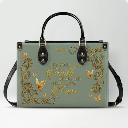 CHRISTIANARTBAG Personalized Leather Handbag - Custom Bible Verse Tote Bag for Christian Women - Religious Cross Body Purse - Mother’s Day Gift CAB141426
