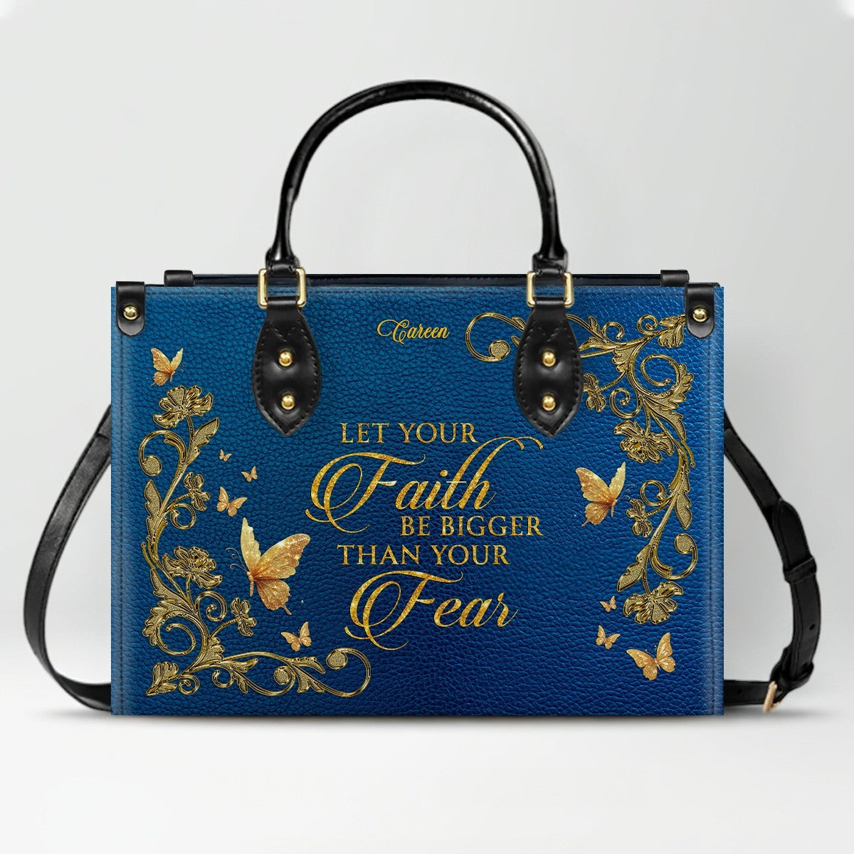CHRISTIANARTBAG Personalized Leather Handbag - Custom Bible Verse Tote Bag for Christian Women - Religious Cross Body Purse - Mother’s Day Gift CAB141426