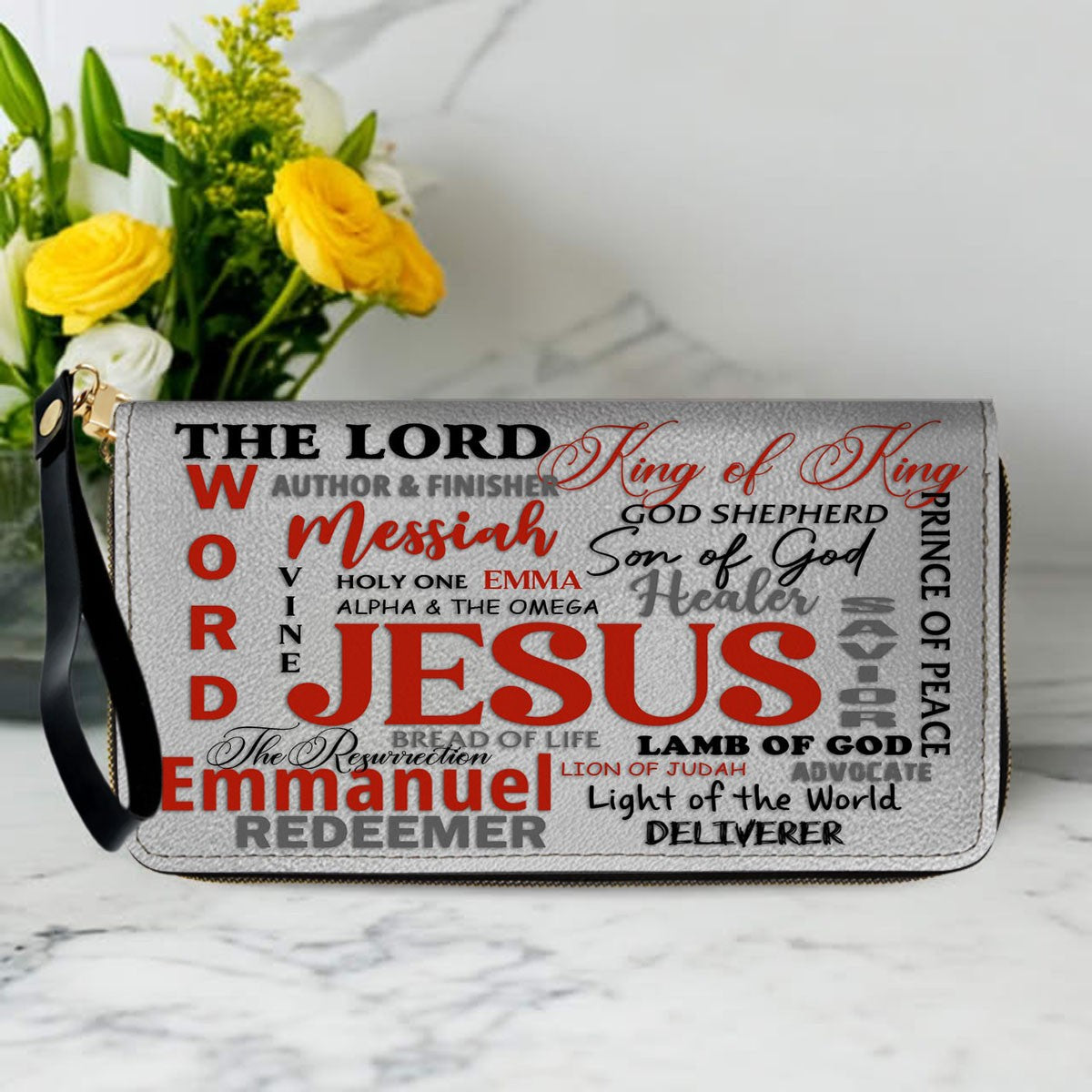 Personalized Leather Handbag for Christian Women – Custom Name Bible Verse Tote Bag – JESUS Word Art Purse by CHRISTIANARTBAG