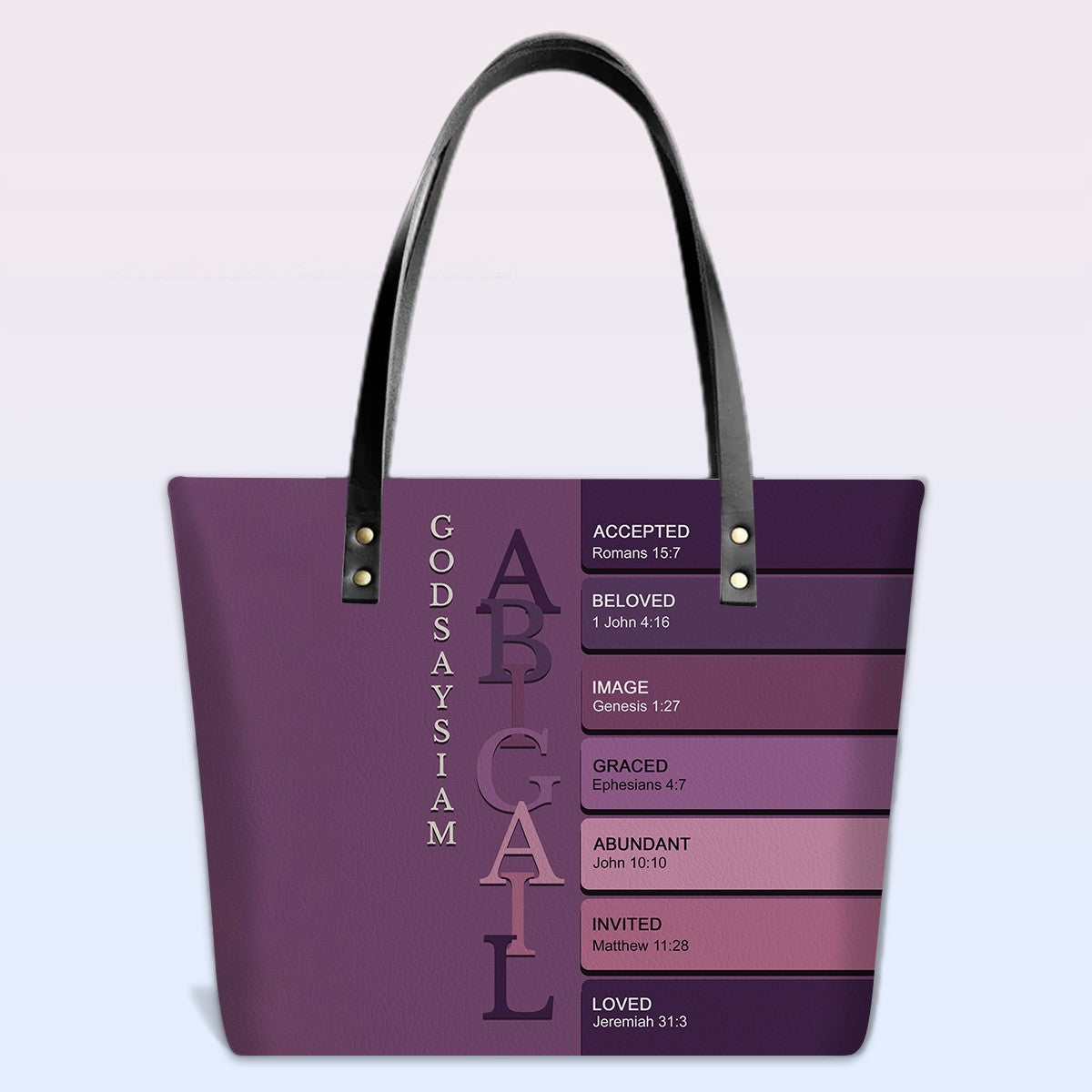 Uncover the sacred meaning of your name - Personalized Leather TOTE Bag Luxury – Free Clutch Purse Gift | CHRISTIANARTBAG CAB01052626