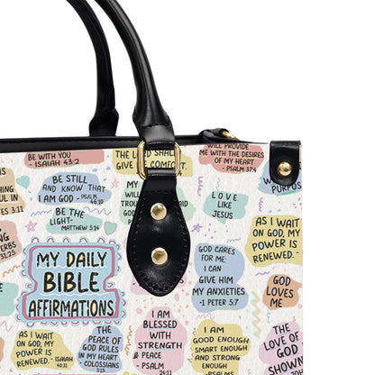 Christianartbag Handbags, My Daily Bible Affirmations Leather Bags, Personalized Bags, Gifts for Women, Christmas Gift, CABLTB06140823. - Christian Art Bag