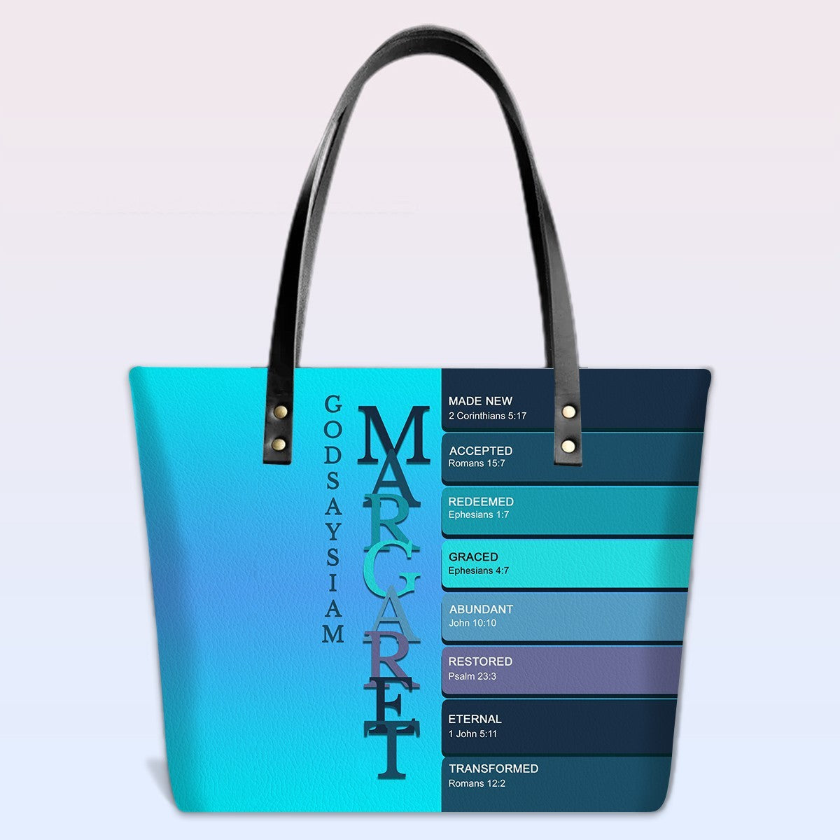 Uncover the sacred meaning of your name - Personalized Leather TOTE Bag Luxury – Free Clutch Purse Gift | CHRISTIANARTBAG CAB01052626
