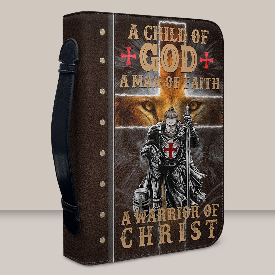 Personalized Christian Bible Cover for Men – A Warrior of Christ Design with Custom Name, Hair & Beard