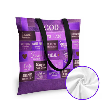 Christianartbag Handbags, God Says You Are Leather Handbag Purple, Personalized Bags, Gifts for Women, Christmas Gift, CABLTB02220923.
