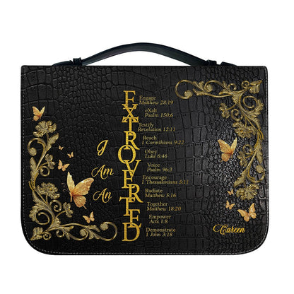 Personalized Leather Handbag by CHRISTIANARTBAG - EXTROVERTED | INTROVERT Biblical Acrostic Design - Custom Christian Gift for Women