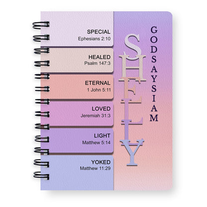 Christianart Leather Prayer Journal, Uncover the sacred meaning of your name, Personalized Leather Prayer Journal, Jesus Spiral Journal, CABJR01031326