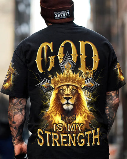 Christianartbag 3D T-Shirt For Men, God Is My Strength Men's All Over Print Shirt, Christian T-Shirt, Christian 3D T-Shirt, Unisex T-Shirt, CAB1011223. - Christian Art Bag