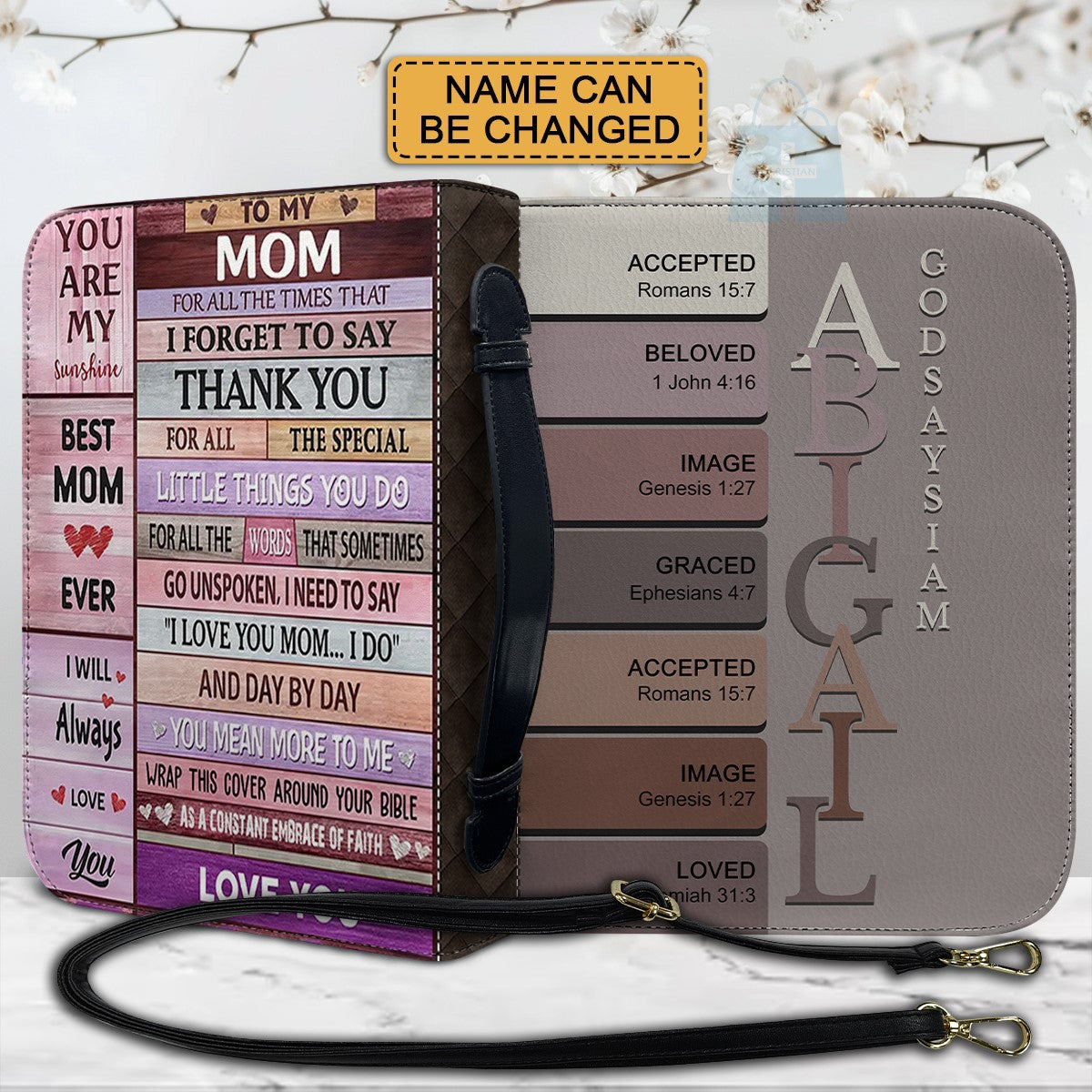 CHRISTIANARTBAG Bible Cover - Uncover the sacred meaning of your name - Family Bible Cover - Personalized Bible Cover, CABBBCV02080924.