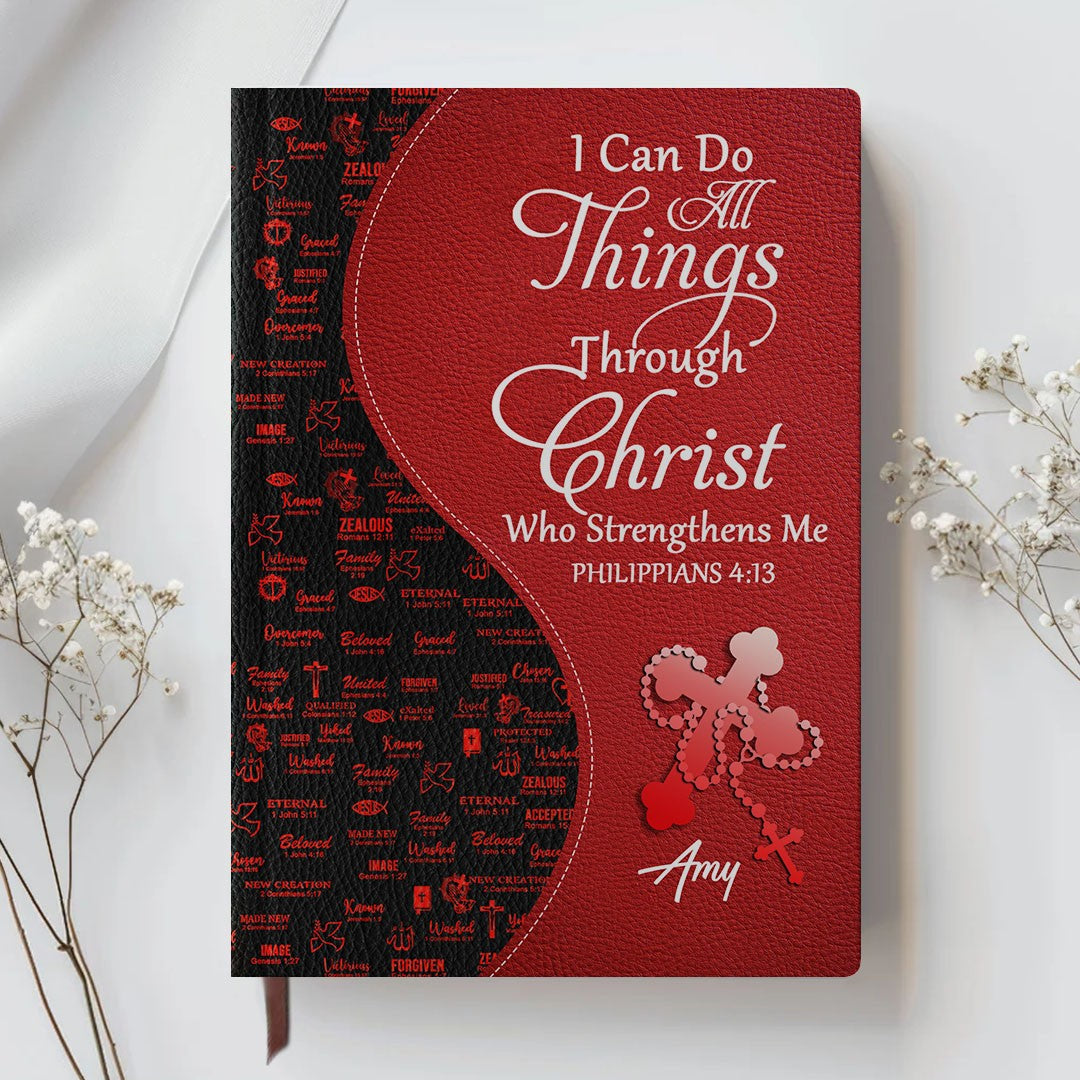 Personalized Leather Notebook with Custom Bible Verse & Name | CHRISTIANARTBAG