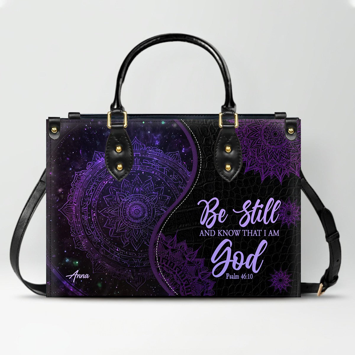 Personalized Christian Leather Handbag – “I Know the Plans I Have for You” Jeremiah 29:11 Mandala Design | CHRISTIANARTBAG™