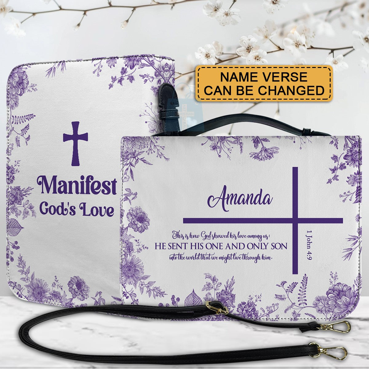 CHRISTIANARTBAG Bible Cover - Manifest Your Strength in Christ - Personalized Bible Cover, CABBBCV01112324.