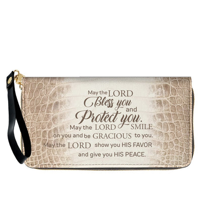 Personalized Christian Leather Handbag & Long Wallet Set – Custom Bible Verse Gift for Women