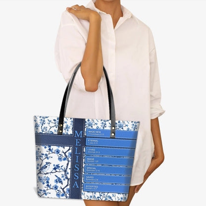 Personalized Leather Tote Bag Luxury – Custom Name Christian Bible Verse Handbag for Women