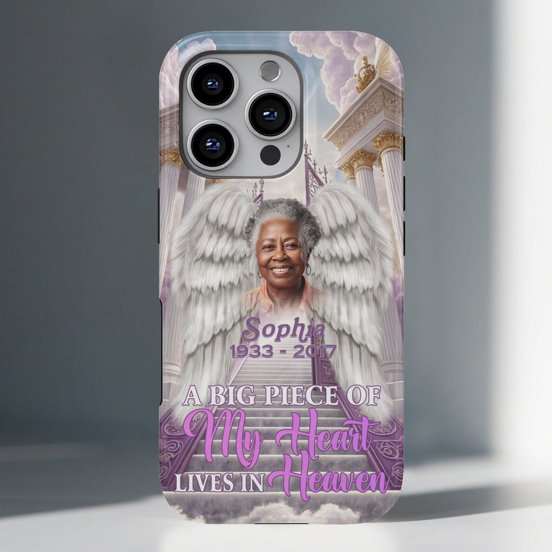 Personalized Memorial Phone Case with Angel Wings – Custom Photo, Name & Dates | CHRISTIANARTBAG