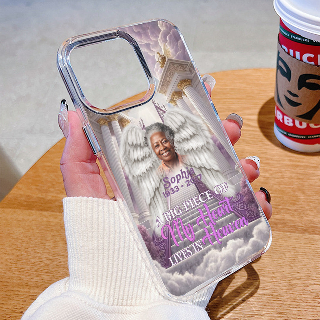 Personalized Memorial Phone Case with Angel Wings – Custom Photo, Name & Dates | CHRISTIANARTBAG