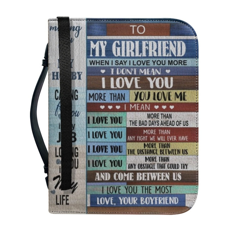 Christianartbag Bible Cover, To My Girlfriend Bible Cover, Personalized Bible Cover, Gift For Girlfriend, Christian Gifts, CAB04081223. - Christian Art Bag