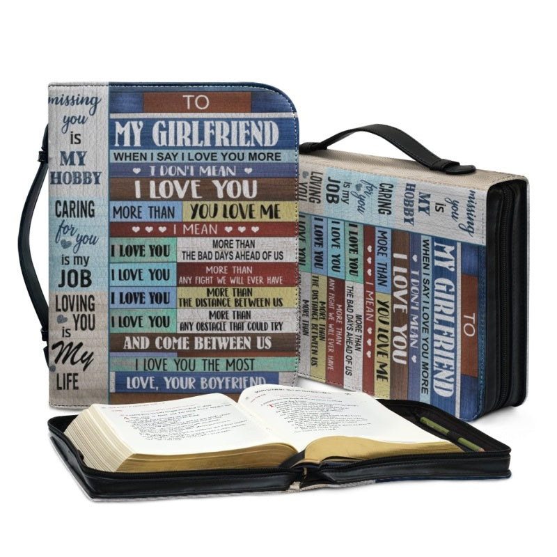 Christianartbag Bible Cover, To My Girlfriend Bible Cover, Personalized Bible Cover, Gift For Girlfriend, Christian Gifts, CAB04081223. - Christian Art Bag