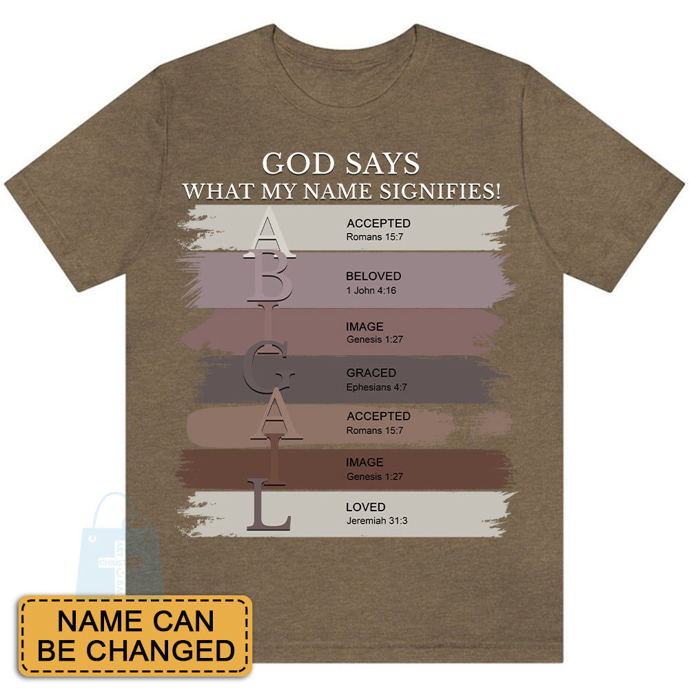 Personalized ChristianArtBag T-Shirt: Uncover the sacred meaning of your name - Personalized T-Shirt - CAB01050724.