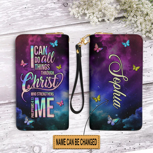 Christianartbag Clutch Purse, I Can Do All Things Through Christ Philippians 4 13 Clutch Purse For Women, Personalized Name, Christian Gifts For Women, CAB08050124. - Christian Art Bag