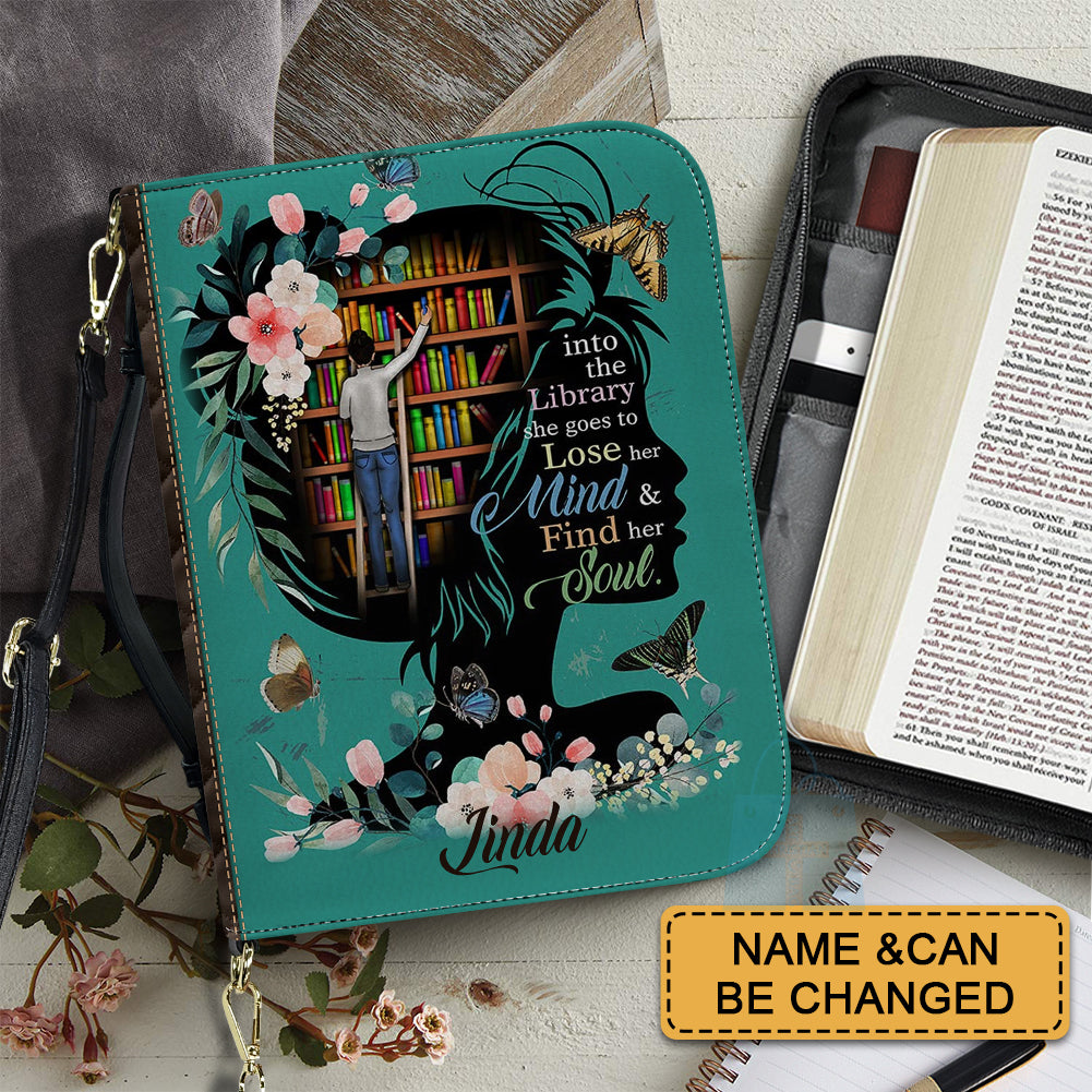 CHRISTIANARTBAG Book Covers - Into The Library She Goes To Lose Her Mind And Find Her Soul - Personalized Book Cover.