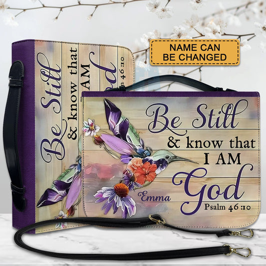Personalized Bible Cover with Name – "Be Still & Know That I Am God" – Psalm 46:10