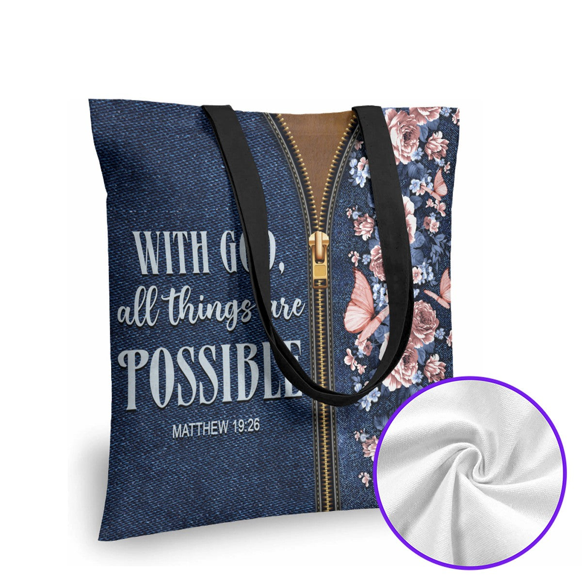 Christianartbag Handbag, With God All Things Are Possible Matthew 19:26, Personalized Gifts, Gifts for Women, Christmas Gift.