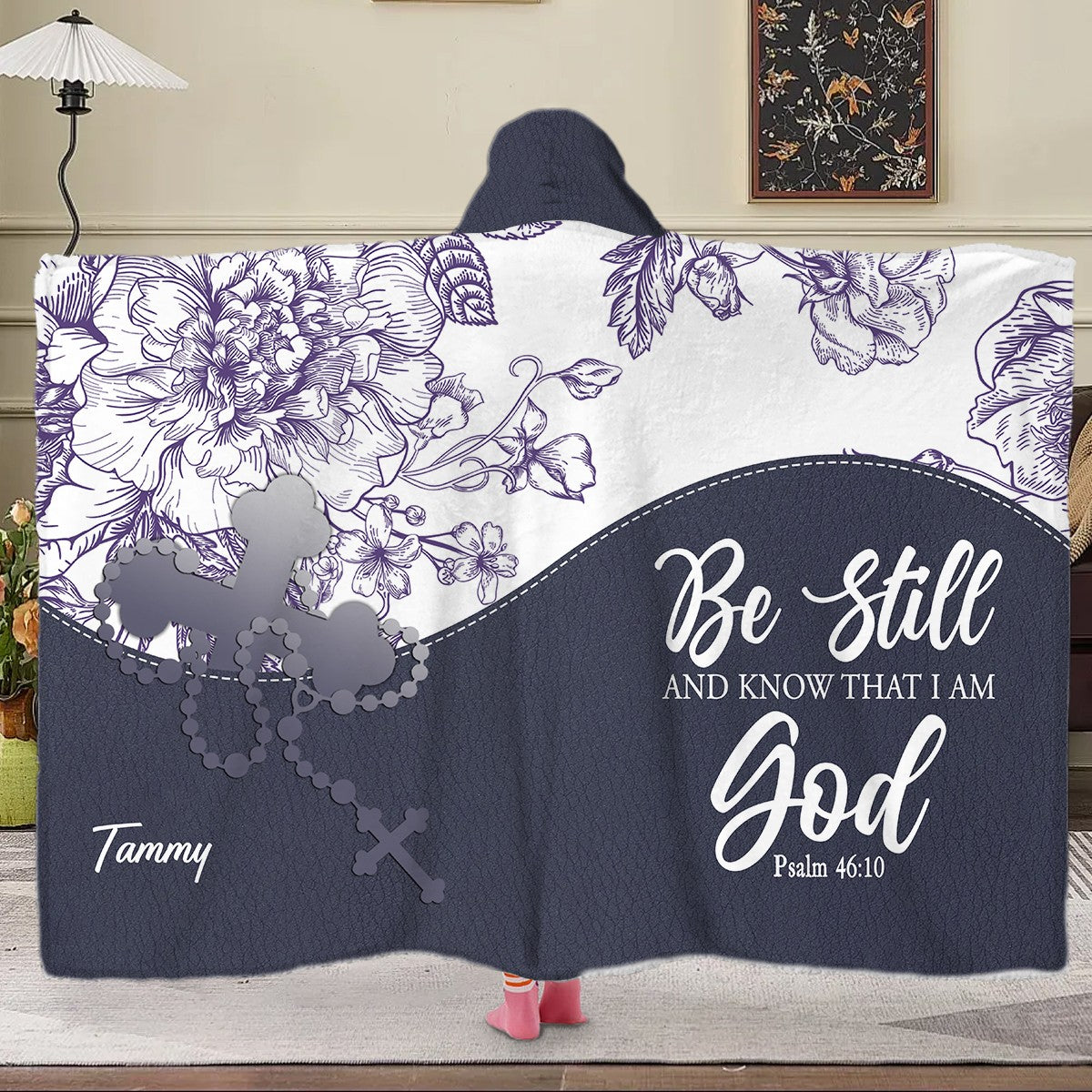 Personalized Hooded Blanket with Custom Name & Bible Verse – Christian Faith Gift | CHRISTIANARTBAG