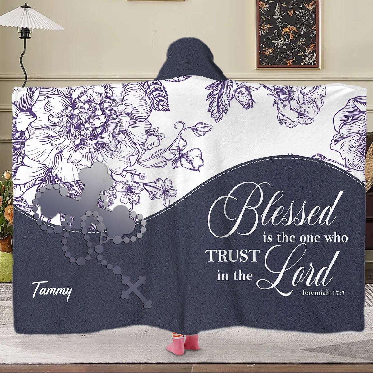 Personalized Hooded Blanket with Custom Name & Bible Verse – Christian Faith Gift | CHRISTIANARTBAG