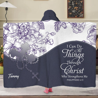 Personalized Hooded Blanket with Custom Name & Bible Verse – Christian Faith Gift | CHRISTIANARTBAG