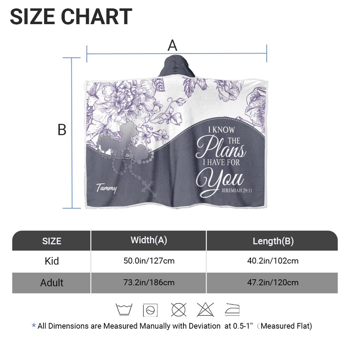 Personalized Hooded Blanket with Custom Name & Bible Verse – Christian Faith Gift | CHRISTIANARTBAG