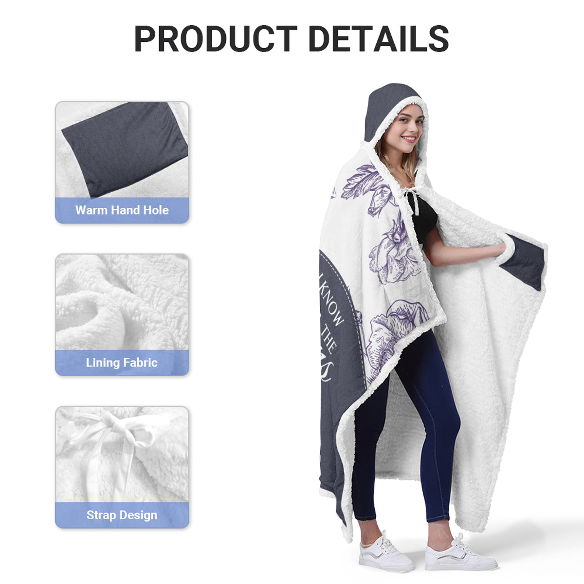 Personalized Hooded Blanket with Custom Name & Bible Verse – Christian Faith Gift | CHRISTIANARTBAG