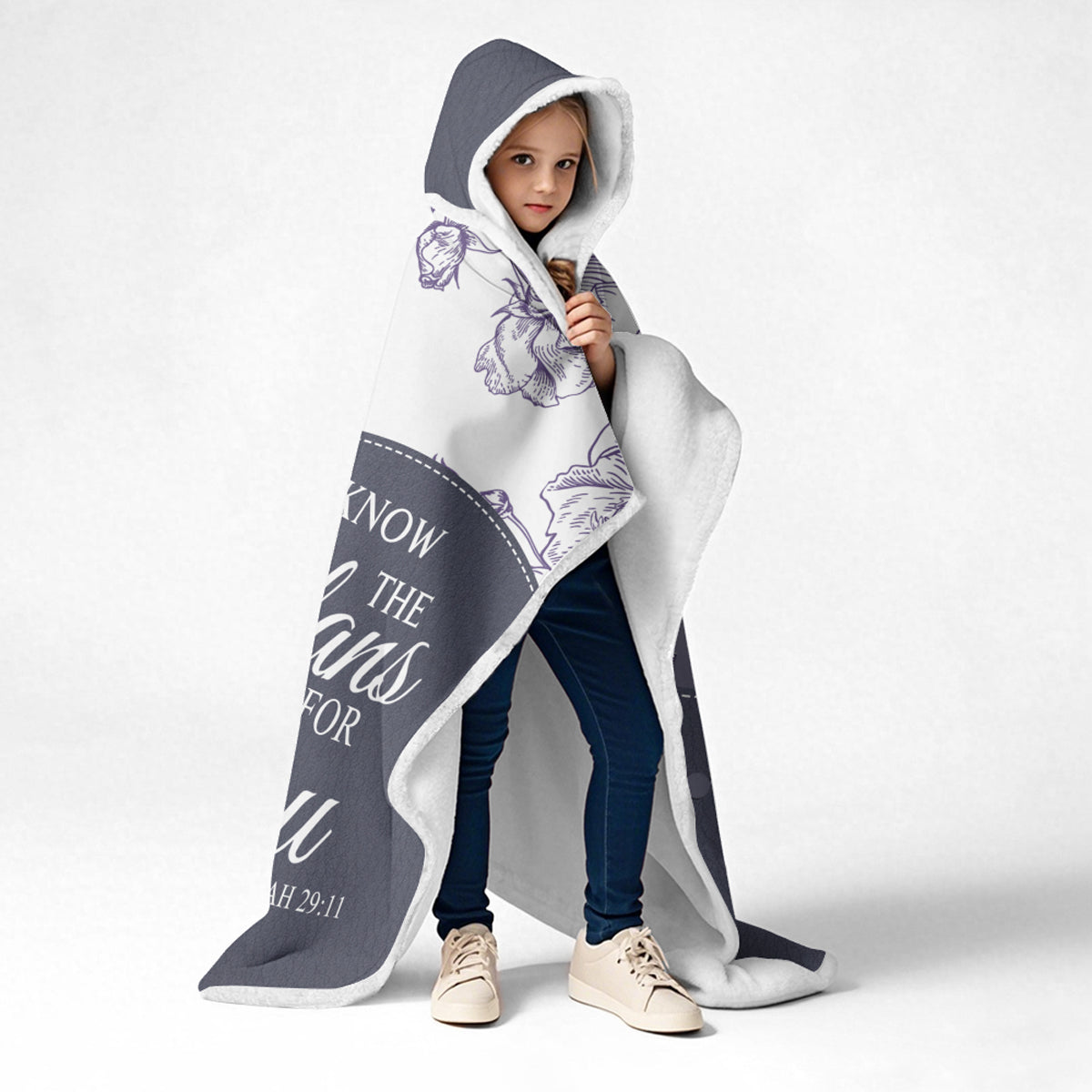 Personalized Hooded Blanket with Custom Name & Bible Verse – Christian Faith Gift | CHRISTIANARTBAG