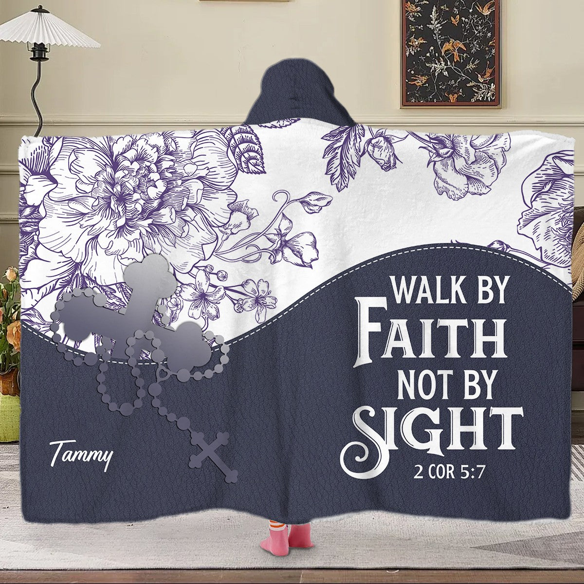 Personalized Hooded Blanket with Custom Name & Bible Verse – Christian Faith Gift | CHRISTIANARTBAG