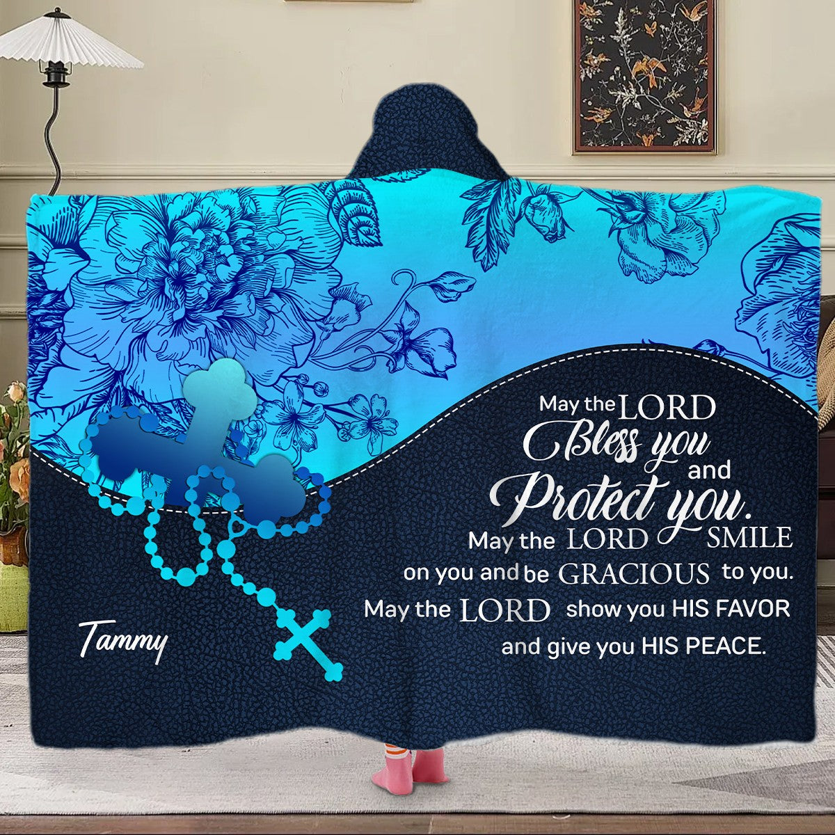 Personalized Hooded Blanket with Custom Name & Bible Verse – Christian Faith Gift | CHRISTIANARTBAG