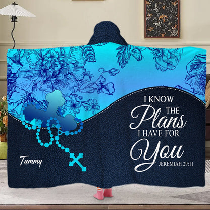 Personalized Hooded Blanket with Custom Name & Bible Verse – Christian Faith Gift | CHRISTIANARTBAG